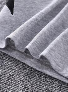 SHEIN cô gái mười hai In Sao Eo đàn hồi Quần thể thao - Xám - Xem 6