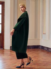 ZEYLAH ABRIGO CON CAPUCHA TIPO CASCADA Y CINTURÓN - Verde - Ver 10