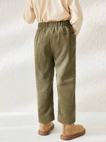 Blossori Pantalones de pana de color liso para niños pequeños, informales para otoño/invierno