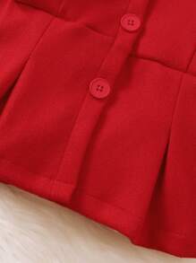 SHEIN Veste à capuche de Noël pour bébé fille avec ourlet à volants, rouge, hiver