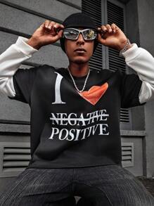 Manfinity EMRG Men's Cartoon Print 2 In 1 Pullover Sweatshirt - Multicolor - View 3