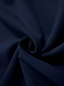 Franclia 大码纯色高腰褶裥A字裙，适合秋季穿着，女士长裙 - 藏蓝色 - 查看 5