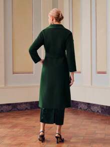 ZEYLAH ABRIGO CON CAPUCHA TIPO CASCADA Y CINTURÓN - Verde - Ver 3