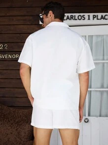 Surfspeed 2pcs Clown Print Short Sleeve Shirt And Shorts Beach Set For Men - White - View 2