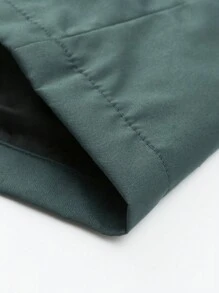 Manfinity Roghcode Áo khoác nam tay dài đơn sắc có khóa kéo phía trước phong cách rave thường ngày - Màu xanh lá cây đậm - Xem 6