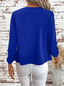 SHEIN Clasi 1pc Women Elegant Ruffle Front Long Sleeve Versatile Black Jacket