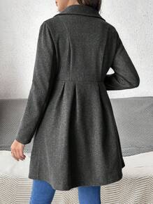 SHEIN Manteau de maternité à capuche à manches longues avec boutons, veste coupe-vent et chaude pour femmes enceintes, hiver