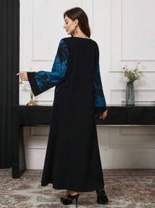 Al Najma Váy Ả Rập chữ A dài tay thêu cho nữ, Váy Ả Rập thanh lịch, giản dị, cho tiệc tối - Nhiều màu - Xem 2