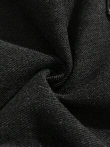 SHEIN Teen Boy Fashion Casual Black Raw Edge Design Loose Straight Leg Jeans For Dailywear And Fall Teen Boy Clothes