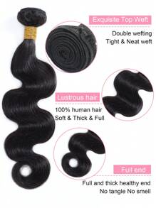 1PC Tóc bó Body Hair Tóc người chưa qua xử lý 1 Bó Tóc người nguyên chất Tóc nối Màu tự nhiên Đen cho Phụ nữ Tóc - Natural Black - Xem 3