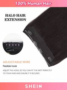 Halo Invisible Wire Human Hair Extensions With Transparent Headband Adjustable Size Removable Secure Clips Hair Extensions - S1B - View 5