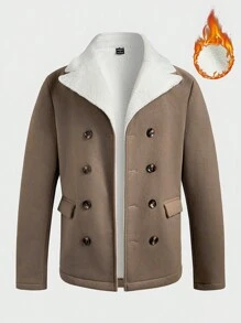 Manfinity VCAY Herren Slim Fit Lässig umkehrbarer thermisch gefütterter Jacke für Herbst und Winter - Braun - Übersicht 2