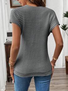 SHEIN LUNE Colorful 3D Floral Knitted Casual Summer Top For Women