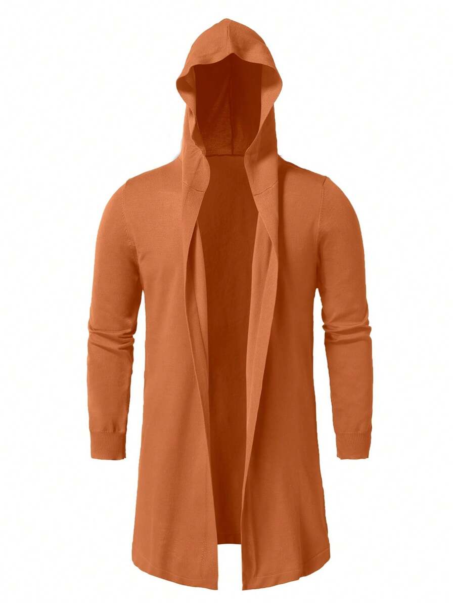 Manfinity Homme Men's Plain-Color Long Sleeve Zip-Up Hoodie Jacket, Casual Daily Wear - Mustard Yellow - View 1