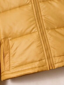 Chaqueta casual gruesa y cálida con cuello esponjoso de parches de unicolor tejido, para niña