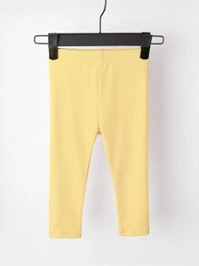 Baby Girls 2pcs Set Casual Minimalist Leggings, Spring Autumn New Ribbed Elastic Versatile Long Pants - Multicolor - View 3