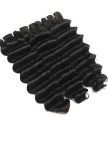Density Pro 3Pcs Deep Wave Premium Human Hair Bundles 60g/Pc Single Weft Unprocessed Raw Hair Extensions