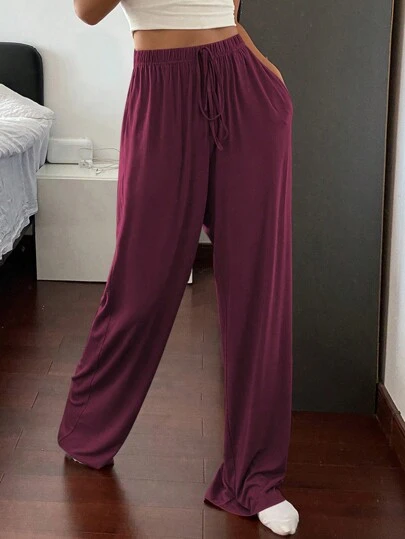 Livesso Pantalones de estar por casa rectos y holgados de estilo minimalista y cómodo, pijama de otoño e invierno