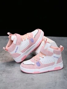 1 Pair Kids Anti-Slip Durable Anti-Kick Outdoor Sports Shoes, Breathable, Soft, Elastic, Comfortable For Little Girls, Cute And Stylish Colorful Sneakers