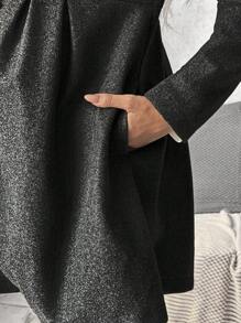 SHEIN Manteau de maternité à capuche à manches longues avec boutons, veste coupe-vent et chaude pour femmes enceintes, hiver