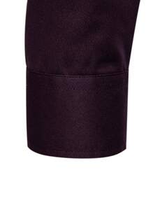 Calvornis Men's Casual Everyday Pocket Front Button Long Sleeve Shirt, Autumn, Fall - Purple - View 3