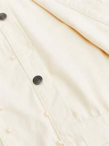 NEON BLANC Chaqueta de manga larga de denim blanco para hombre, estilo urbano