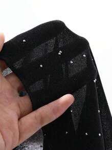 DAZY Rhinestone Accent Semi-Sheer Fitted Mini Slip Dress, Rave Pajama Valentine's Day - Black - View 9