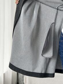 SHEIN Manteau de maternité à capuche à manches longues avec boutons, veste coupe-vent et chaude pour femmes enceintes, hiver