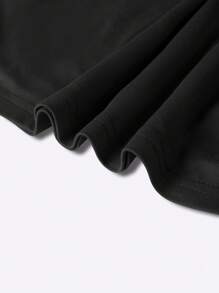 INAWLY 女士休闲猫咪印花褶皱侧短袖 T 恤，夏季图案 T 恤女式上衣 - 黑色 - 查看 4