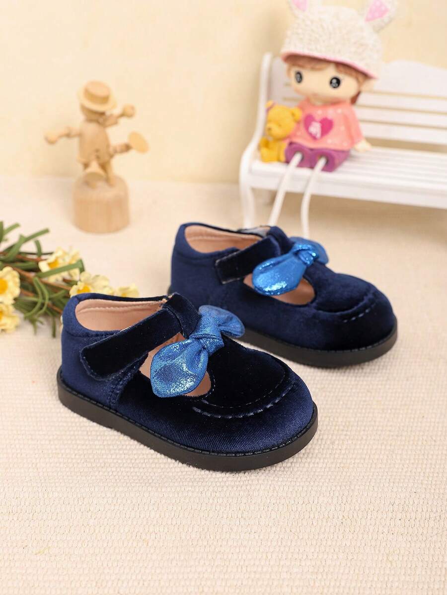 Beautiful Girls Bowknot Adorable Shoes, Suitable For Spring And Autumn - Blue - View 1
