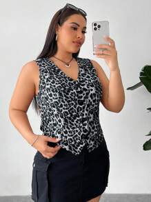 SHEIN EZwear 大码女式无袖西装背心夹克 - 灰色 - 查看 7