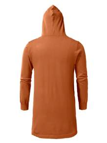 Manfinity Homme Men's Plain-Color Long Sleeve Zip-Up Hoodie Jacket, Casual Daily Wear - Mustard Yellow - View 2