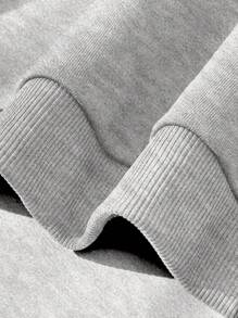 SHEIN LUNE Plus Size Vintage Round Neck Sweatshirt Pullover Fall Winter Autumn - Light Grey - View 4