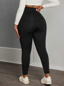 SHEIN PETITE CURVE Frauen Große Größen Lässig Sport Slim Leggings 3 Pack, Damen Unterteil, Damen Hosen, Kurvige Hosen