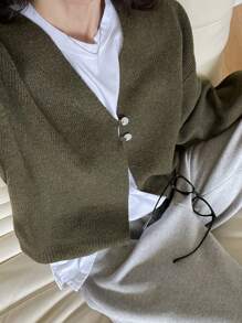 Dazy-Less Women's Casual Solid Color Knitted Cardigan, Autumn/Winter,Fall Women Clothes