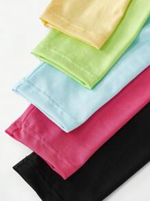 6pcs/Set Little Girls Minimalist Fashion Candy Color Leggings