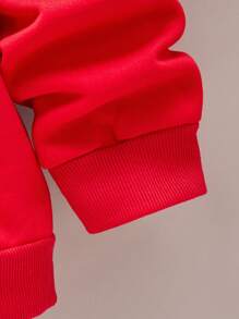 Men's Crew Neck Pullover Sweatshirt, Thermal Lined, Casual Loose Fit, Street Style, Multi-Color Letter Print, White Letter Graphic, Christmas Vibe "MERRY MERRY CHRISTMAS", Suitable For Family Matching, Black, Red, Fun Graphic, Autumn/Winter - Multicolor - View 6