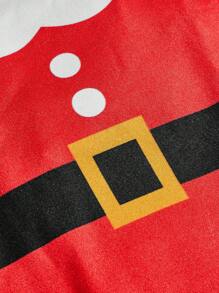 PETSIN 圣诞圣诞老人风格宠物狗服装套装 - 紅色 - 查看 6