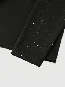 ROMWE MEN Street Life 1pc Men's Loose 2 In 1 Long Sleeve T-Shirt, Retro Street Style - Black - View 2