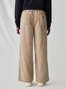 Manfinity VCAY Men's Woven Casual Pants, Elastic Waist Relaxed Fit Straight Leg Solid Color Trousers