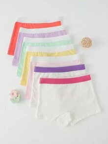 7pcs/Pack Girls Young Girl Simple Fashion Print Cotton Breathable Soft Briefs - Multicolor - View 3
