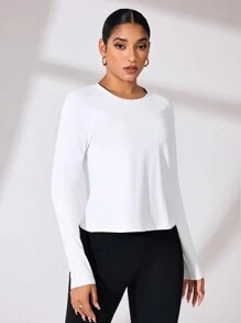 Easithlete Áo ba lỗ thể thao Cut Out Back thấm hút mồ hôi, áo ba lỗ tập luyện - trắng - Xem 2