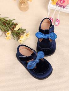 Beautiful Girls Bowknot Adorable Shoes, Suitable For Spring And Autumn - Blue - View 3