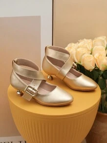 时尚舒适的儿童高跟派对礼服鞋，适合秋冬季