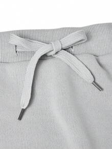 SHEIN 2pcs/Set Teen Girl Casual Off Shoulder Sweatshirt, Grey Color, Autumn/Winter - Grey - View 6