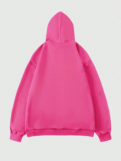 Street Life Sudadera con capucha con cordón y cremallera, estampado de dragón y eslogan, para hombres, primavera y otoño