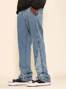 SUMWON Flare Fit Distressing Jean - Blue - View 2