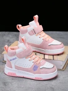 1 Pair Kids Anti-Slip Durable Anti-Kick Outdoor Sports Shoes, Breathable, Soft, Elastic, Comfortable For Little Girls, Cute And Stylish Colorful Sneakers