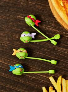 TEENAGE MUTANT NINJA TURTLES | SHEIN 1 件 0.3 英寸直径可爱吸管套，防尘饮用吸管可重复使用吸管头盖（不含吸管）