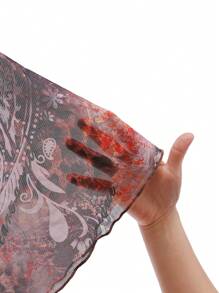 Soleia 大码女式秋季返校季豹纹花卉印花 V 领长袖上衣，度假装